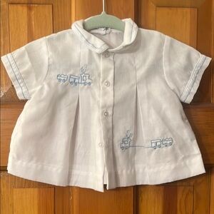Carriage Boutiques Shirt with Blue Embroidery